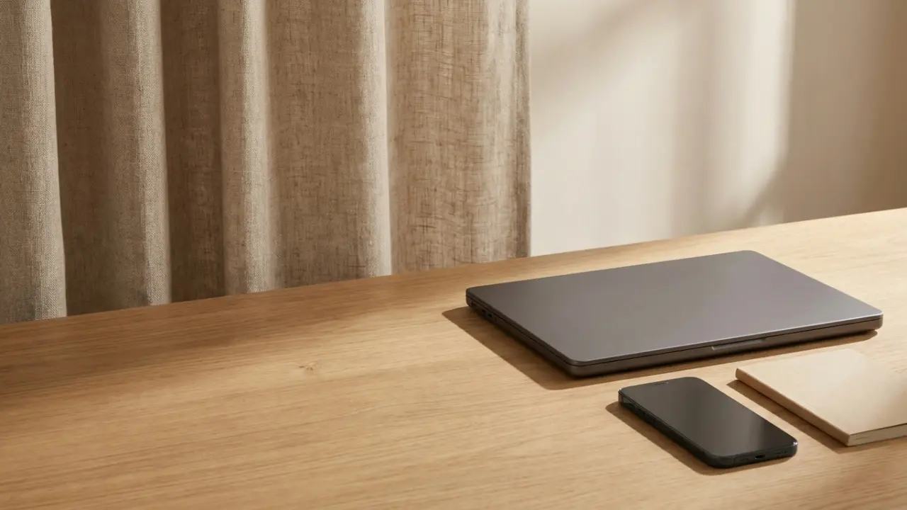 Een laptop, telefoon en notitieboek voor het vergelijken van voorwaarden